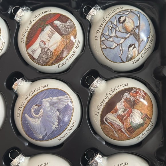 VINTAGE 12 days of Christmas glass ornaments - Picture 4 of 7